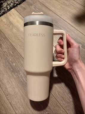 Fearless Cream 40oz Cup with Handle